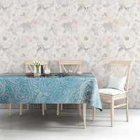 Kentucky Horse Racing Personalized Tablecloth Churchill Downs Roses Pastel Blue