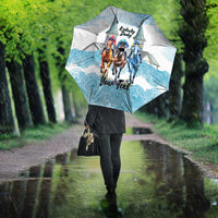 Kentucky Horse Racing Personalized Umbrella Churchill Downs Roses Pastel Blue