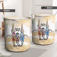 Kentucky Horse Racing Personalized Laundry Basket Churchill Downs Roses Pastel Yellow