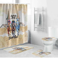 Kentucky Horse Racing Personalized Bathroom Set Churchill Downs Roses Pastel Yellow