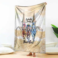 Kentucky Horse Racing Personalized Blanket Churchill Downs Roses Pastel Yellow