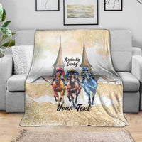 Kentucky Horse Racing Personalized Blanket Churchill Downs Roses Pastel Yellow