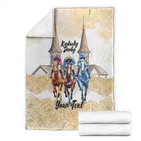 Kentucky Horse Racing Personalized Blanket Churchill Downs Roses Pastel Yellow