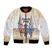 Kentucky Horse Racing Personalized Bomber Jacket Churchill Downs Roses Pastel Yellow