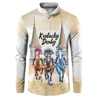 Kentucky Horse Racing Personalized Button Sweatshirt Churchill Downs Roses Pastel Yellow