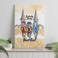 Kentucky Horse Racing Personalized Canvas Wall Art Churchill Downs Roses Pastel Yellow