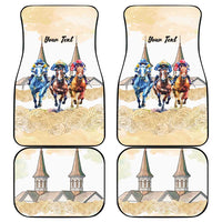 Kentucky Horse Racing Personalized Car Mats Churchill Downs Roses Pastel Yellow