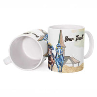 Kentucky Horse Racing Personalized Ceramic Mug Churchill Downs Roses Pastel Yellow