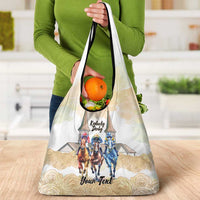 Kentucky Horse Racing Personalized Grocery Bag Churchill Downs Roses Pastel Yellow