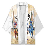 Kentucky Horse Racing Personalized Kimono Churchill Downs Roses Pastel Yellow