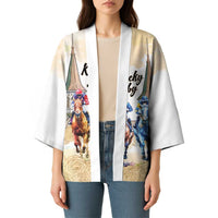 Kentucky Horse Racing Personalized Kimono Churchill Downs Roses Pastel Yellow