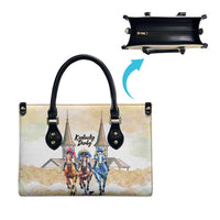 Kentucky Horse Racing Personalized Leather Bag Churchill Downs Roses Pastel Yellow