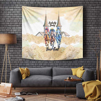 Kentucky Horse Racing Personalized Tapestry Churchill Downs Roses Pastel Yellow