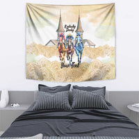 Kentucky Horse Racing Personalized Tapestry Churchill Downs Roses Pastel Yellow
