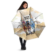 Kentucky Horse Racing Personalized Umbrella Churchill Downs Roses Pastel Yellow