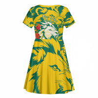 Togo Independence Day Kid Short Sleeve Dress Lion and Rose Proud To Be Togolese