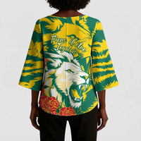 Togo Independence Day Kimono Sleeve Blouse Lion and Rose Proud To Be Togolese