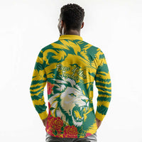 Togo Independence Day Long Sleeve Polo Shirt Lion and Rose Proud To Be Togolese