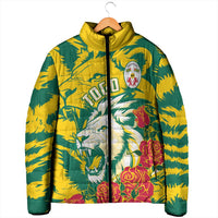 Togo Independence Day Padded Jacket Lion and Rose Proud To Be Togolese