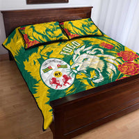 Togo Independence Day Quilt Bed Set Lion and Rose Proud To Be Togolese