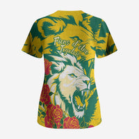 Togo Independence Day Scrub Top Lion and Rose Proud To Be Togolese