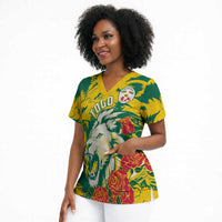 Togo Independence Day Scrub Top Lion and Rose Proud To Be Togolese