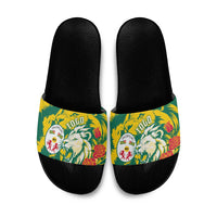 Togo Independence Day Slide Sandals Lion and Rose Proud To Be Togolese