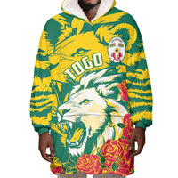 Togo Independence Day Wearable Blanket Hoodie Lion and Rose Proud To Be Togolese