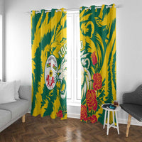 Togo Independence Day Window Curtain Lion and Rose Proud To Be Togolese