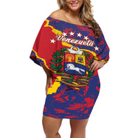 Venezuela Independence Day Off Shoulder Short Dress Feliz Dia de la Independencia Grunge Style - Wonder Print Shop