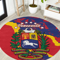 Venezuela Independence Day Round Carpet Feliz Dia de la Independencia Grunge Style