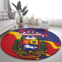 Venezuela Independence Day Round Carpet Feliz Dia de la Independencia Grunge Style