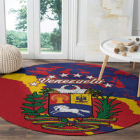 Venezuela Independence Day Round Carpet Feliz Dia de la Independencia Grunge Style