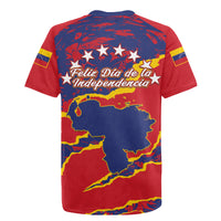 Venezuela Independence Day Rugby Jersey Feliz Dia de la Independencia Grunge Style - Wonder Print Shop