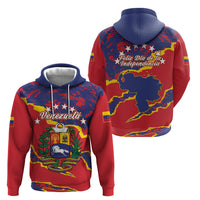 Venezuela Independence Day Zip Hoodie Feliz Dia de la Independencia Grunge Style - Wonder Print Shop