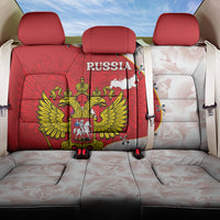 Russia Independence Day Back Car Seat Cover Coat Of Arms With Map - Wonder Print Shop