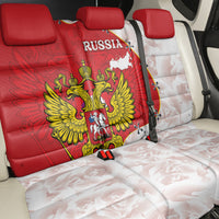 Russia Independence Day Back Car Seat Cover Coat Of Arms With Map - Wonder Print Shop