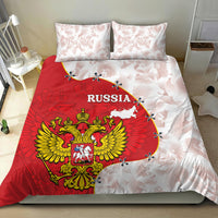 Russia Independence Day Bedding Set Coat Of Arms With Map - Wonder Print Shop