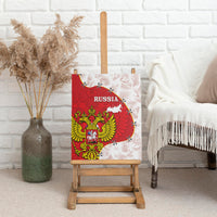 Russia Independence Day Canvas Wall Art Coat Of Arms With Map - Wonder Print Shop