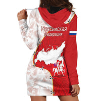 Russia Independence Day Hoodie Dress Coat Of Arms With Map - Wonder Print Shop