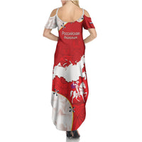 Russia Independence Day Summer Maxi Dress Coat Of Arms With Map - Wonder Print Shop
