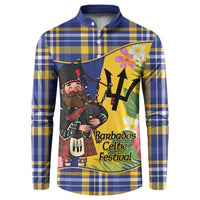 Barbados Celtic 2025 Festival Button Sweatshirt Scottish Man With Bagpipes