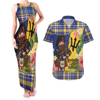 Barbados Celtic 2025 Festival Couples Matching Tank Maxi Dress and Hawaiian Shirt Scottish Man With Bagpipes