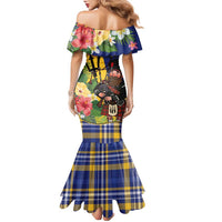 Barbados Celtic 2025 Festival Family Matching Mermaid Dress and Hawaiian Shirt Scottish Man With Bagpipes