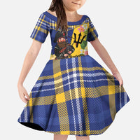 Barbados Celtic 2025 Festival Family Matching Off The Shoulder Long Sleeve Dress and Hawaiian Shirt Scottish Man With Bagpipes