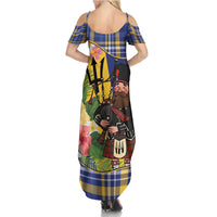 Barbados Celtic 2025 Festival Family Matching Summer Maxi Dress and Hawaiian Shirt Scottish Man With Bagpipes