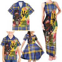 Barbados Celtic 2025 Festival Family Matching Tank Maxi Dress and Hawaiian Shirt Scottish Man With Bagpipes