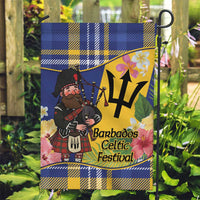 Barbados Celtic 2025 Festival Garden Flag Scottish Man With Bagpipes