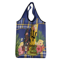 Barbados Celtic 2025 Festival Grocery Bag Scottish Man With Bagpipes