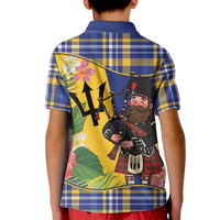Barbados Celtic 2025 Festival Kid Polo Shirt Scottish Man With Bagpipes